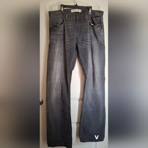 Levis Jeams Men’s Size 36x34 Slim Straight Black Baggy Denim Distressed Casual
